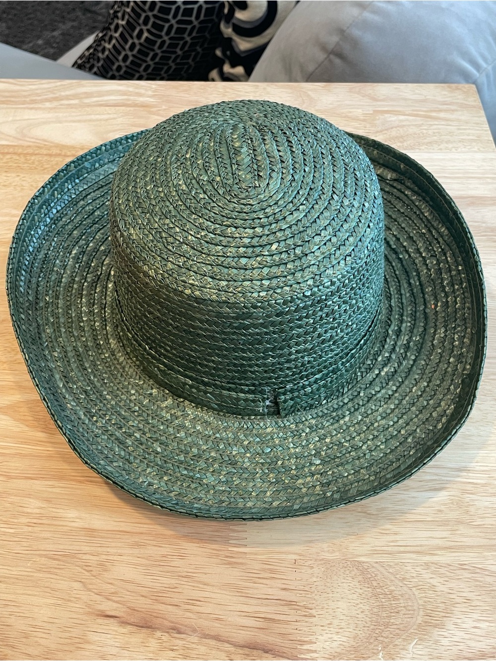 Woven Green Straw Sun Hat - Women's Summer Beach Hat